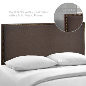 ModwayModway Region Nailhead Queen Upholstered Headboard MOD-5215 MOD-5215-DBR- BetterPatio.com