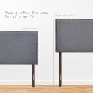 ModwayModway Region Nailhead Queen Upholstered Headboard MOD-5215 MOD-5215-SMK- BetterPatio.com