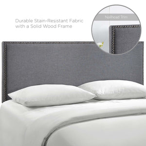 ModwayModway Region Nailhead Queen Upholstered Headboard MOD-5215 MOD-5215-SMK- BetterPatio.com