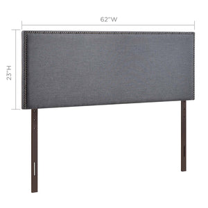 ModwayModway Region Nailhead Queen Upholstered Headboard MOD-5215 MOD-5215-SMK- BetterPatio.com