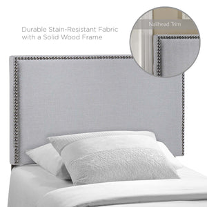 ModwayModway Region Nailhead Twin Upholstered Headboard MOD-5218 MOD-5218-GRY- BetterPatio.com