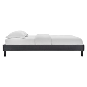 ModwayModway Reign Twin Performance Velvet Platform Bed Frame MOD-6264 MOD-6264-CHA- BetterPatio.com