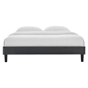 ModwayModway Reign Twin Performance Velvet Platform Bed Frame MOD-6264 MOD-6264-CHA- BetterPatio.com