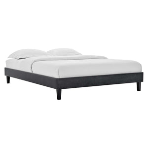 ModwayModway Reign Twin Performance Velvet Platform Bed Frame MOD-6264 MOD-6264-CHA- BetterPatio.com