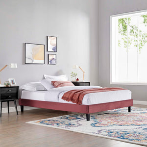 ModwayModway Reign Twin Performance Velvet Platform Bed Frame MOD-6264 MOD-6264-DUS- BetterPatio.com