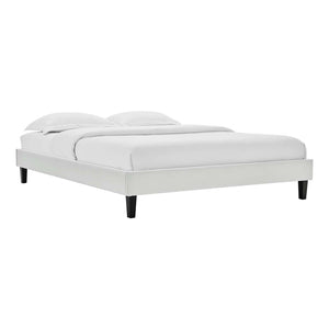 ModwayModway Reign Twin Performance Velvet Platform Bed Frame MOD-6264 MOD-6264-LGR- BetterPatio.com