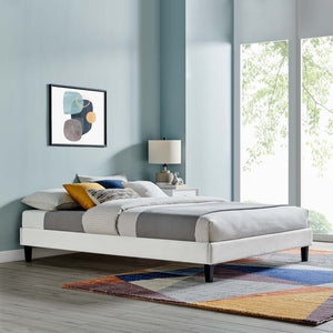 ModwayModway Reign Twin Performance Velvet Platform Bed Frame MOD-6264 MOD-6264-LGR- BetterPatio.com