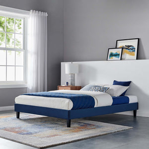 ModwayModway Reign Twin Performance Velvet Platform Bed Frame MOD-6264 MOD-6264-NAV- BetterPatio.com