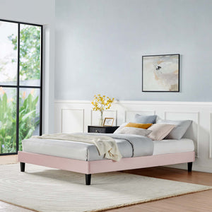 ModwayModway Reign Twin Performance Velvet Platform Bed Frame MOD-6264 MOD-6264-PNK- BetterPatio.com