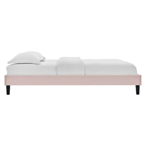 ModwayModway Reign Twin Performance Velvet Platform Bed Frame MOD-6264 MOD-6264-PNK- BetterPatio.com