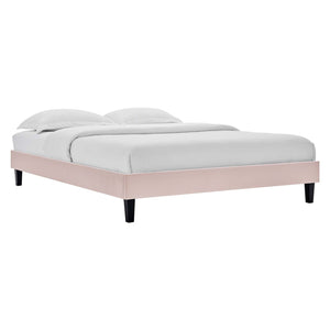 ModwayModway Reign Twin Performance Velvet Platform Bed Frame MOD-6264 MOD-6264-PNK- BetterPatio.com