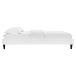 ModwayModway Reign Twin Performance Velvet Platform Bed Frame MOD-6264 MOD-6264-WHI- BetterPatio.com