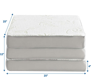 ModwayModway Relax 25 x 75 x 4 Tri-Fold Mattress Topper MOD-5780 MOD-5780-WHI- BetterPatio.com