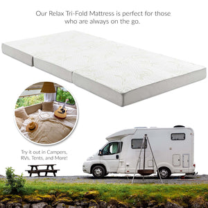 ModwayModway Relax 25 x 75 x 4 Tri-Fold Mattress Topper MOD-5780 MOD-5780-WHI- BetterPatio.com