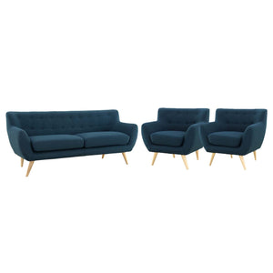 ModwayModway Remark 3 Piece Living Room Set EEI-3322 EEI-3322-AZU-SET- BetterPatio.com