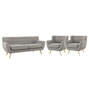 ModwayModway Remark 3 Piece Living Room Set EEI-3322 EEI-3322-LGR-SET- BetterPatio.com