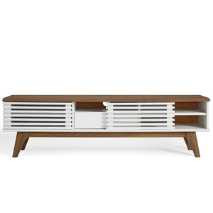 ModwayModway Render 59 TV Stand EEI-2541 EEI-2541-WAL-WHI- BetterPatio.com