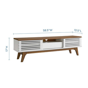 ModwayModway Render 59 TV Stand EEI-2541 EEI-2541-WAL-WHI- BetterPatio.com