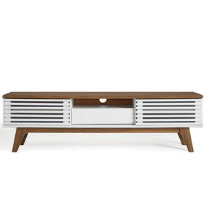 ModwayModway Render 59 TV Stand EEI-2541 EEI-2541-WAL-WHI- BetterPatio.com