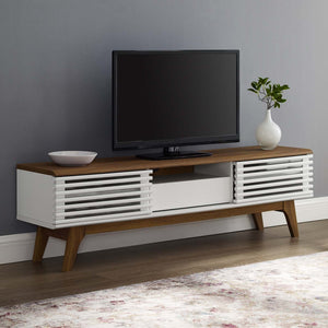 ModwayModway Render 59 TV Stand EEI-2541 EEI-2541-WAL-WHI- BetterPatio.com