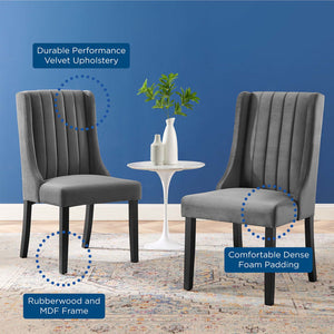 ModwayModway Renew Parsons Performance Velvet Dining Side Chairs - Set of 2 EEI-4244 EEI-4244-GRY- BetterPatio.com