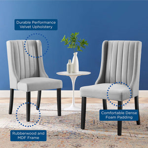 ModwayModway Renew Parsons Performance Velvet Dining Side Chairs - Set of 2 EEI-4244 EEI-4244-LGR- BetterPatio.com