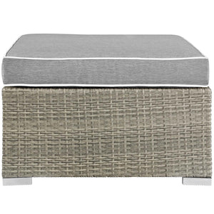 ModwayModway Repose Outdoor Patio Upholstered Fabric Ottoman EEI-2962 EEI-2962-LGR-GRY- BetterPatio.com