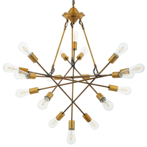 ModwayModway Request Antique Brass 18 Light Mid-Century Pendant Chandelier EEI-2892 EEI-2892- BetterPatio.com