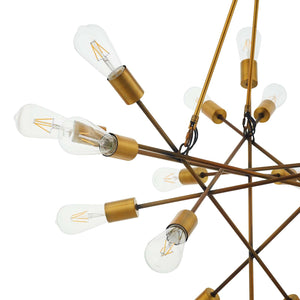 ModwayModway Request Antique Brass 18 Light Mid-Century Pendant Chandelier EEI-2892 EEI-2892- BetterPatio.com