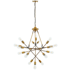 ModwayModway Request Antique Brass 18 Light Mid-Century Pendant Chandelier EEI-2892 EEI-2892- BetterPatio.com