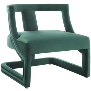 ModwayModway Requisite Accent Lounge Performance Velvet Armchair EEI-3485 EEI-3485-GRN- BetterPatio.com