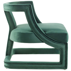 ModwayModway Requisite Accent Lounge Performance Velvet Armchair EEI-3485 EEI-3485-GRN- BetterPatio.com