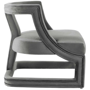 ModwayModway Requisite Accent Lounge Performance Velvet Armchair EEI-3485 EEI-3485-GRY- BetterPatio.com