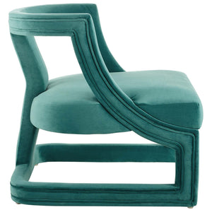 ModwayModway Requisite Accent Lounge Performance Velvet Armchair EEI-3485 EEI-3485-TEA- BetterPatio.com