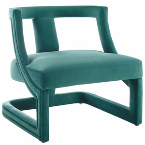 ModwayModway Requisite Accent Lounge Performance Velvet Armchair EEI-3485 EEI-3485-TEA- BetterPatio.com