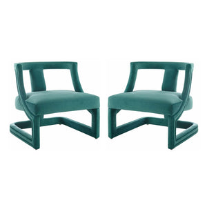 ModwayModway Requisite Armchair Performance Velvet Set of 2 EEI-4485 EEI-4485-TEA- BetterPatio.com