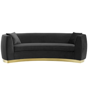 ModwayModway Resolute Curved Performance Velvet Sofa EEI-3408 EEI-3408-BLK- BetterPatio.com