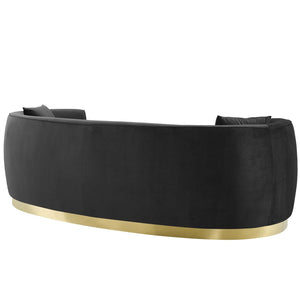 ModwayModway Resolute Curved Performance Velvet Sofa EEI-3408 EEI-3408-BLK- BetterPatio.com