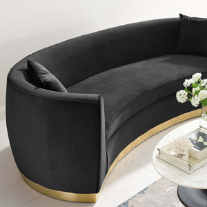 ModwayModway Resolute Curved Performance Velvet Sofa EEI-3408 EEI-3408-BLK- BetterPatio.com