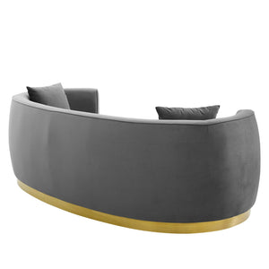 ModwayModway Resolute Curved Performance Velvet Sofa EEI-3408 EEI-3408-GRY- BetterPatio.com