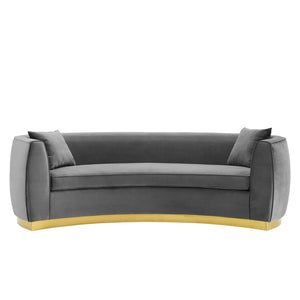 ModwayModway Resolute Curved Performance Velvet Sofa EEI-3408 EEI-3408-GRY- BetterPatio.com