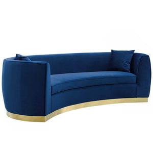 ModwayModway Resolute Curved Performance Velvet Sofa EEI-3408 EEI-3408-NAV- BetterPatio.com