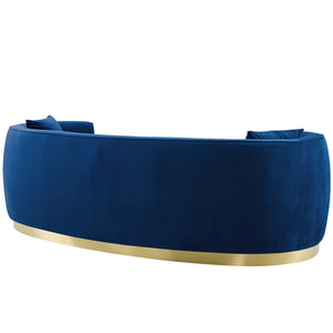 ModwayModway Resolute Curved Performance Velvet Sofa EEI-3408 EEI-3408-NAV- BetterPatio.com