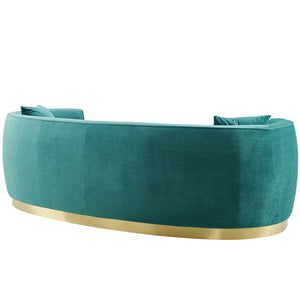 ModwayModway Resolute Curved Performance Velvet Sofa EEI-3408 EEI-3408-TEA- BetterPatio.com