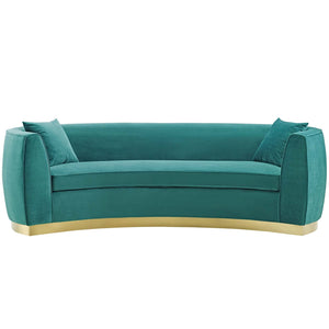 ModwayModway Resolute Curved Performance Velvet Sofa EEI-3408 EEI-3408-TEA- BetterPatio.com