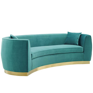 ModwayModway Resolute Curved Performance Velvet Sofa EEI-3408 EEI-3408-TEA- BetterPatio.com