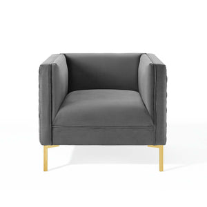 ModwayModway Resonate Performance Velvet Armchair EEI-3916 EEI-3916-CHA- BetterPatio.com