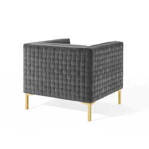 ModwayModway Resonate Performance Velvet Armchair EEI-3916 EEI-3916-CHA- BetterPatio.com