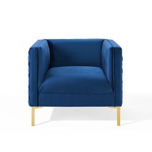 ModwayModway Resonate Performance Velvet Armchair EEI-3916 EEI-3916-NAV- BetterPatio.com