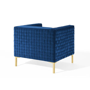 ModwayModway Resonate Performance Velvet Armchair EEI-3916 EEI-3916-NAV- BetterPatio.com